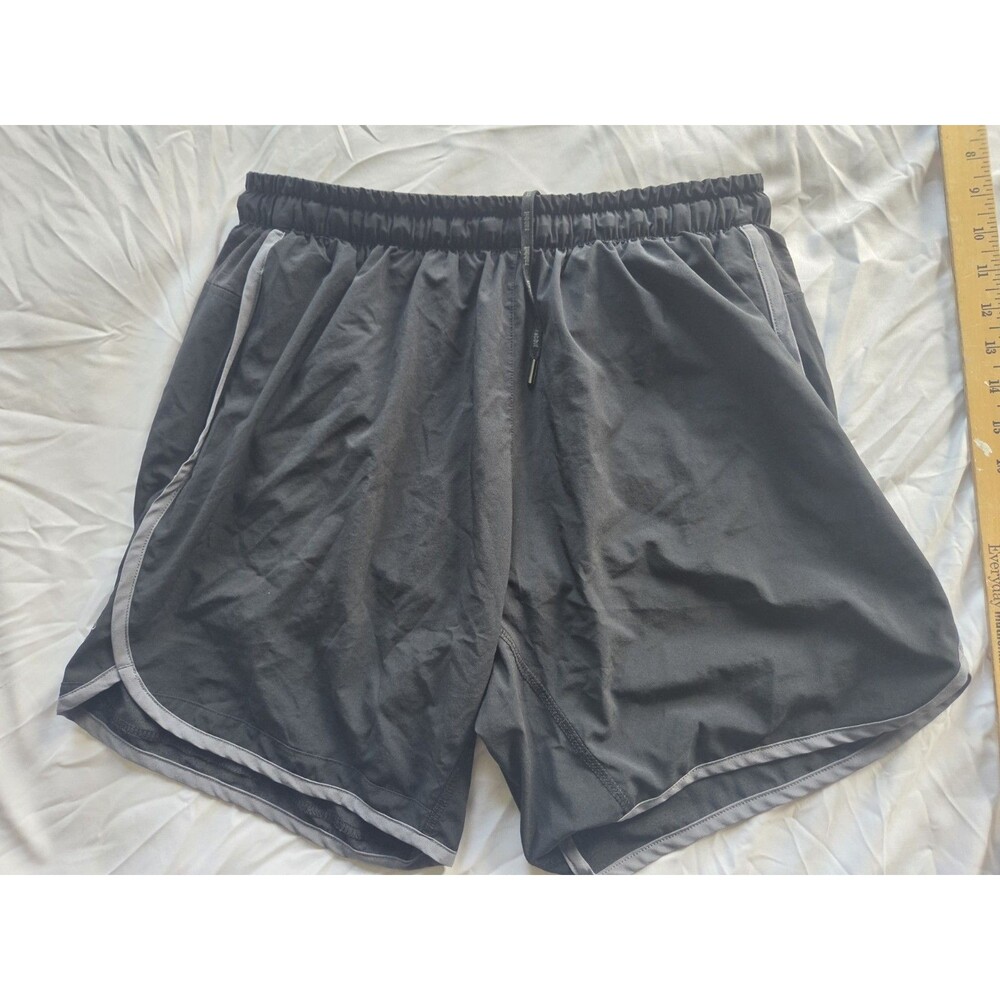 Rabbit Shorts Mens Large Fully Charged Black Lined Athletic Running 7 Inseam